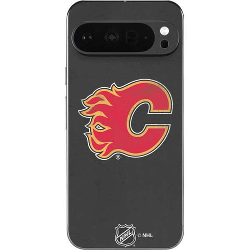 NHL Calgary Flames Distressed Pixel 9 Pro XL Skin